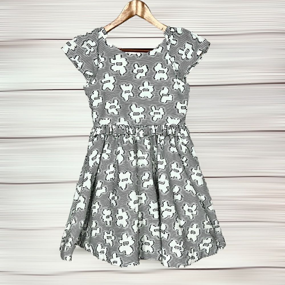 Tartine et Chocolat Summer Black White Jacquard Floral & Stripes Cotton Blend 12
